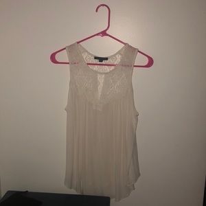 White American Eagle Lace Tank